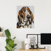 Bloodhound - Hond Art Print (Thuiskantoor)