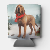 Bloodhound Hond in Sneeuw Kerstmis Blikjeskoeler (Achterkant)