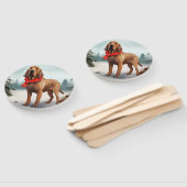 Bloodhound Hond in Sneeuw Kerstmis Handwaaier (Niet-gemonteerd)