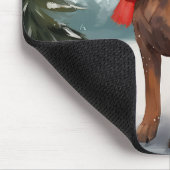 Bloodhound Hond in Sneeuw Kerstmis Muismat (Hoek)