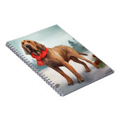 Bloodhound Hond in Sneeuw Kerstmis Notitieboek (Rechterzijde)