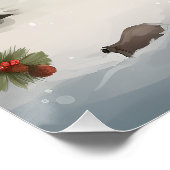 Bloodhound Hond in Sneeuw Kerstmis Perfect Poster (Hoek)