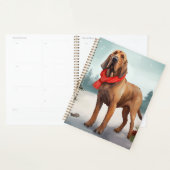 Bloodhound Hond in Sneeuw Kerstmis Planner (Display)