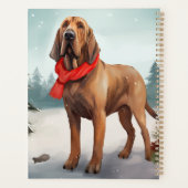 Bloodhound Hond in Sneeuw Kerstmis Planner (Achterkant)