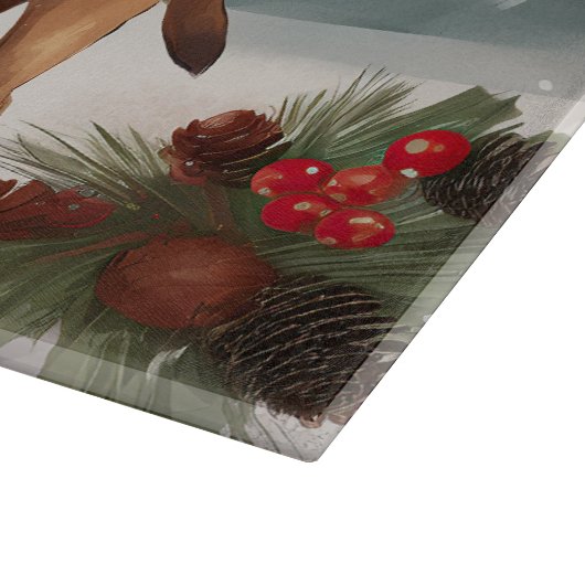 Bloodhound Hond in Sneeuw Kerstmis Snijplank (Hoek)