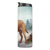 Bloodhound Hond in Sneeuw Kerstmis Thermosbeker (Geroteerd rechts)