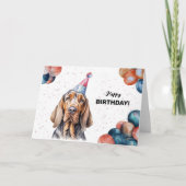 Bloodhound Hondenballonnen en Partij Pet Verjaarda Kaart (Voorkant)