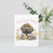 Bloodhound Hondenmoeder Bloemstuk Briefkaart (Staand voorkant)