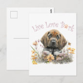 Bloodhound Hondenmoeder Bloemstuk Briefkaart (Voorkant / Achterkant)