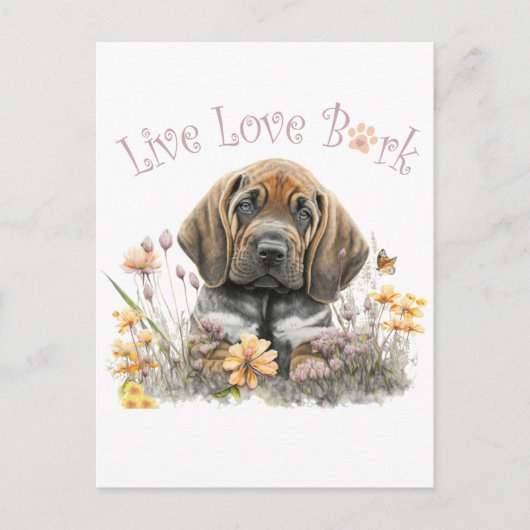 Bloodhound Hondenmoeder Bloemstuk Briefkaart (Voorkant)