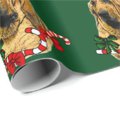 Bloodhound in Santa Hat Kerstmis Cadeaupapier (Rol Hoek)