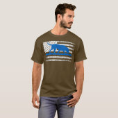 Bloodhound K9 politieagent Verenigde Staten vlag d T-shirt (Voorkant volledig)