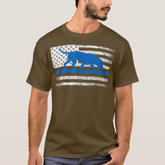 Bloodhound K9 politieagent Verenigde Staten vlag d T-shirt (Voorkant)