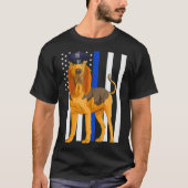 Bloodhound K9 Politiemacht Verenigde Staten Vlag G T-shirt (Voorkant)