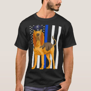 Bloodhound K9 Politiemacht Verenigde Staten Vlag G T-shirt