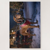 Bloodhound Kerst Feestelijke Periode Legpuzzel (Verticaal)