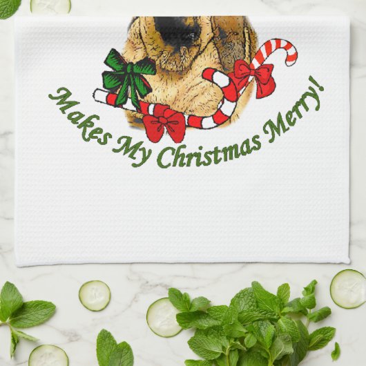 Bloodhound kerstavond theedoek (Gevouwen)