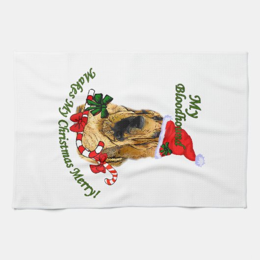 Bloodhound kerstavond theedoek (Horizontaal)