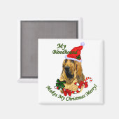 Bloodhound kerstcadeautjes magneet (Voorkant / Achterkant)