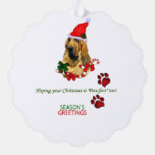 Bloodhound kerstcadeautjes ornament kaart (Achterkant)