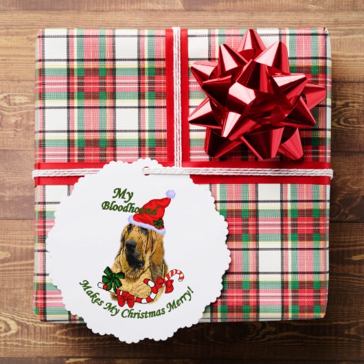 Bloodhound kerstcadeautjes ornament kaart (Insitu (Geschenk))