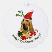 Bloodhound kerstcadeautjes ornament kaart (Voorkant)