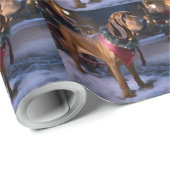 Bloodhound Kerstfeest Seizoen Cadeaupapier (Rol Hoek)