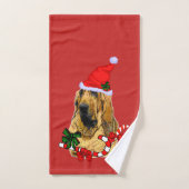 Bloodhound Kerstman Kerstmis Bad Handdoek (Handdoek)