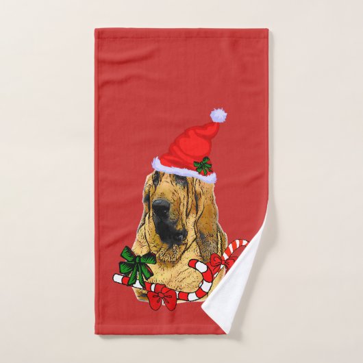 Bloodhound Kerstman Kerstmis Bad Handdoek (Handdoek)