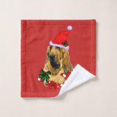 Bloodhound Kerstman Kerstmis Bad Handdoek (Wasdoekje)