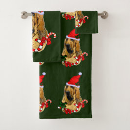 Bloodhound Kerstman Kerstmis Bad Handdoek