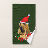 Bloodhound Kerstman Kerstmis Bad Handdoek (Handdoek)
