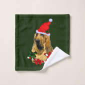 Bloodhound Kerstman Kerstmis Bad Handdoek (Wasdoekje)