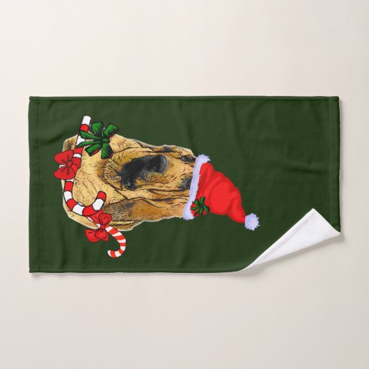 Bloodhound Kerstman Kerstmis Bad Handdoek (Handdoek)