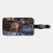 Bloodhound Kerstmis Feestelijk Seizoen Bagagelabel (Achterkant horizontaal)