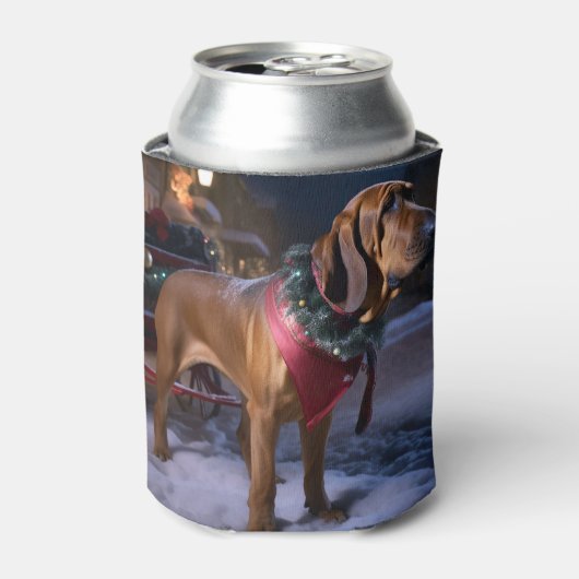 Bloodhound Kerstmis Feestelijk Seizoen Blikjeskoeler (Blikje Voorkant)