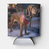 Bloodhound Kerstmis Feestelijk Seizoen Blikjeskoeler (Voorkant)