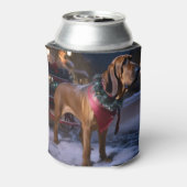 Bloodhound Kerstmis Feestelijk Seizoen Blikjeskoeler (Blikje Achterkant)