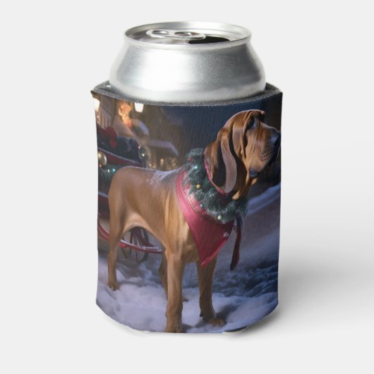 Bloodhound Kerstmis Feestelijk Seizoen Blikjeskoeler (Blikje Achterkant)