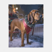 Bloodhound Kerstmis Feestelijk Seizoen Fleece Deken (Voorkant)