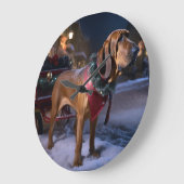 Bloodhound Kerstmis Feestelijk Seizoen Grote Klok (Hoek)