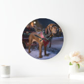 Bloodhound Kerstmis Feestelijk Seizoen Grote Klok (Huis)