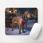 Bloodhound Kerstmis Feestelijk Seizoen Muismat (Met muis)