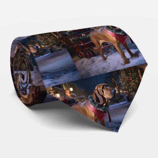 Bloodhound Kerstmis Feestelijk Seizoen Stropdas (Opgerold)