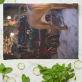 Bloodhound Kerstmis Feestelijk Seizoen Theedoek (Gevouwen)