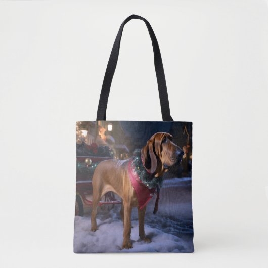 Bloodhound Kerstmis Feestelijk Seizoen Tote Bag (Voorkant)