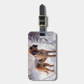 Bloodhound Laat het sneeuwen Kerstmis Bagagelabel (Voorkant verticaal)