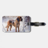 Bloodhound Laat het sneeuwen Kerstmis Bagagelabel (Achterkant horizontaal)