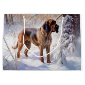 Bloodhound Laat het sneeuwen Kerstmis Groot Cadeauzakje (Voorkant)