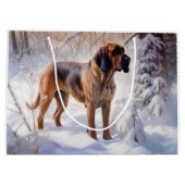 Bloodhound Laat het sneeuwen Kerstmis Groot Cadeauzakje (Achterkant)